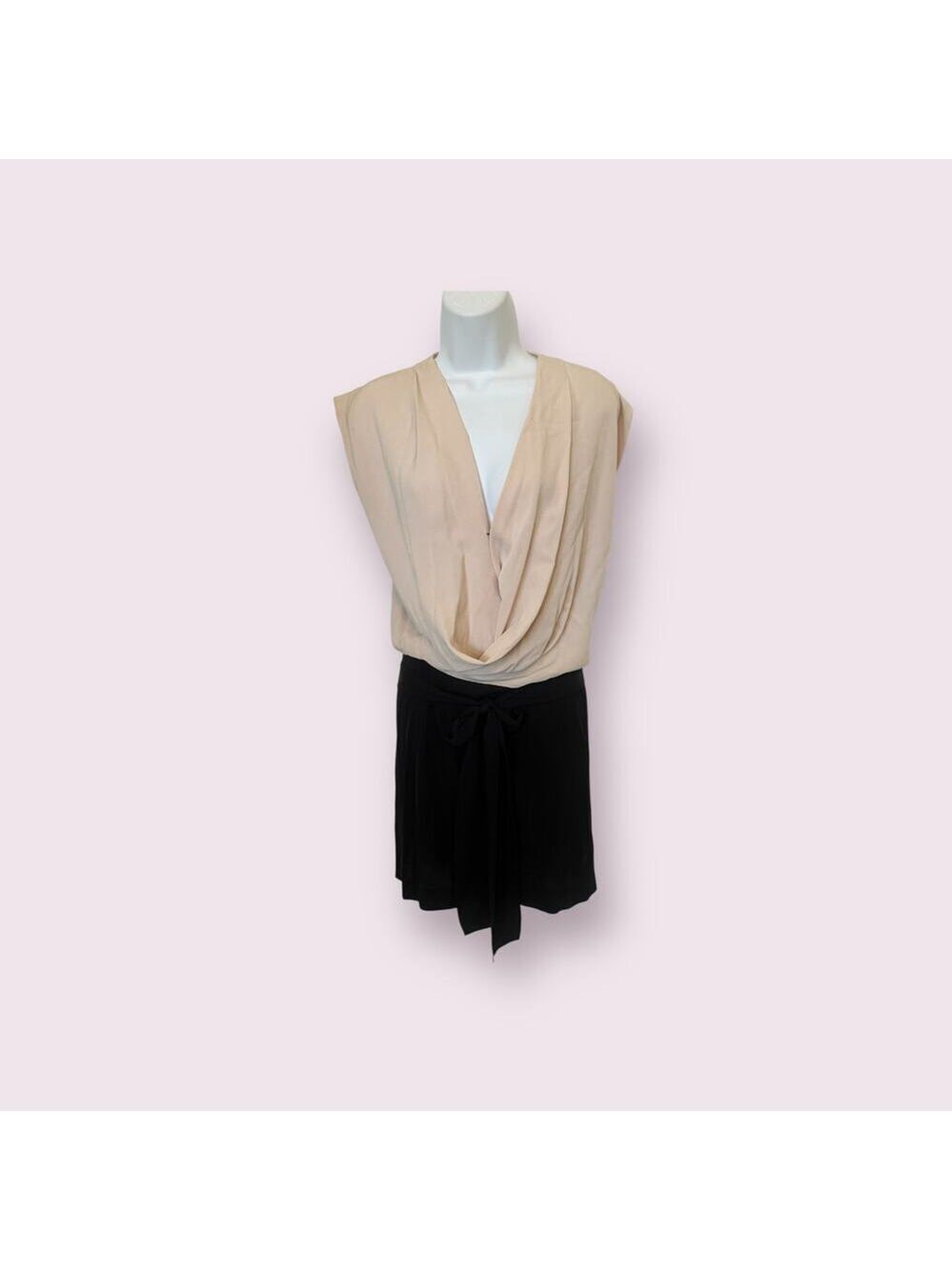 Diane Von Furstenberg Cream/Black Silk Dress  0